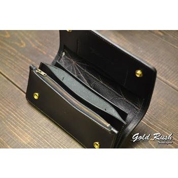 ロング レザーウォレット045 蜘蛛の巣ステッチウォレット