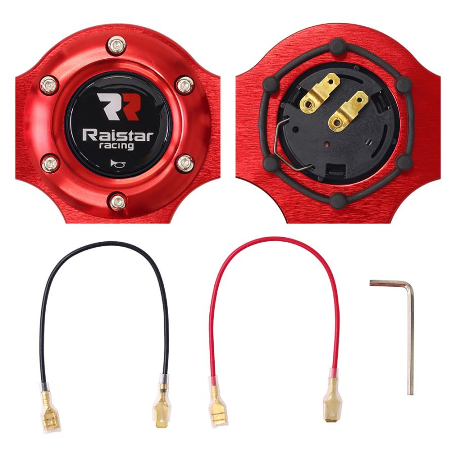 ステアリング 35 ディープコーン ハンドル レッド 35cm 35φ カーボン調