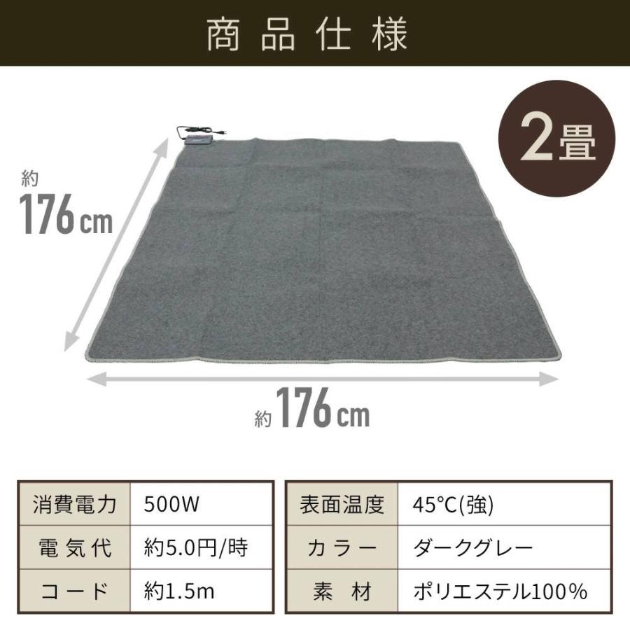 TEKNOS（テクノス） ホットカーペット 2畳 カーペット 電気カーペット