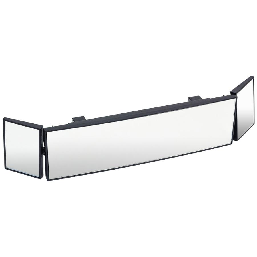 ルームミラー ワイド バックミラー 死角 車 ワイドミラー 車用 385mm 3面 汎用 可動式 ワイドバックミラー | ブランド登録なし | 07