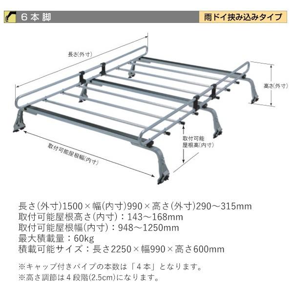 ルーフキャリア zm-300s ロッキープラス 6本脚 ジムニー カローラスプリンター 専用 ルーフラック ベースキャリア 一般物用の画像