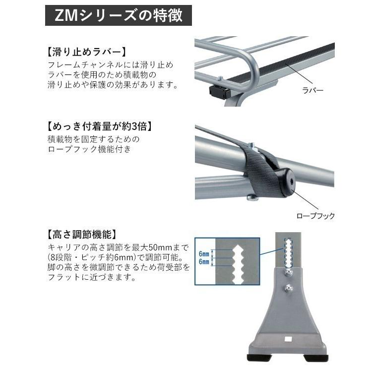 ルーフキャリア zm-403m ロッキープラス 雨ドイ挟み込みタイプ レイン