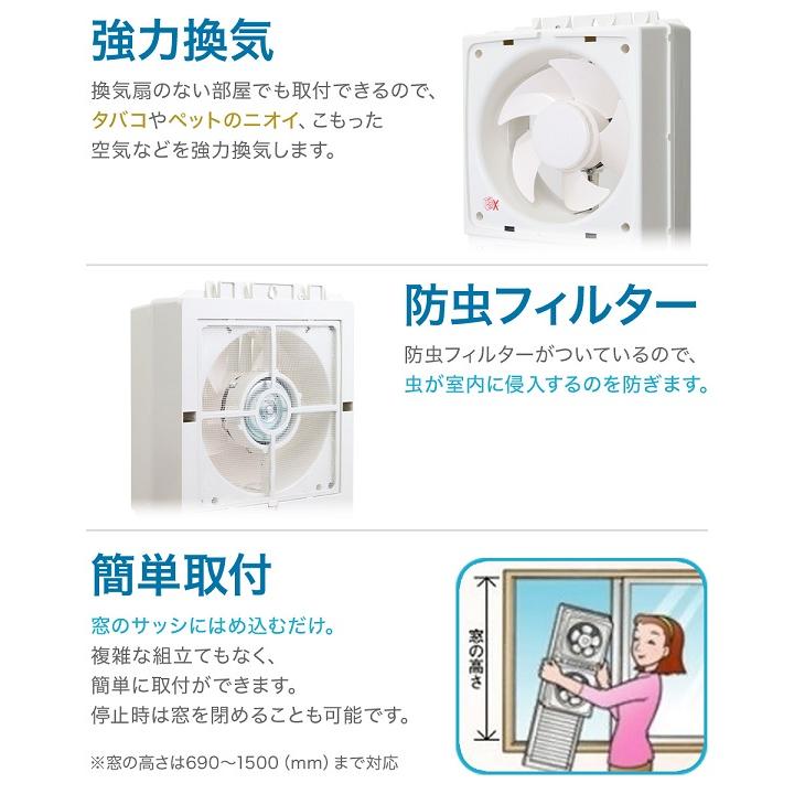 扇風機 換気扇 窓用換気扇 窓用 窓 ツインファン サッシ 換気 給気 高須産業 扇風機 換気扇 窓用換気扇 窓用 窓 ツインファン サッシ 換気