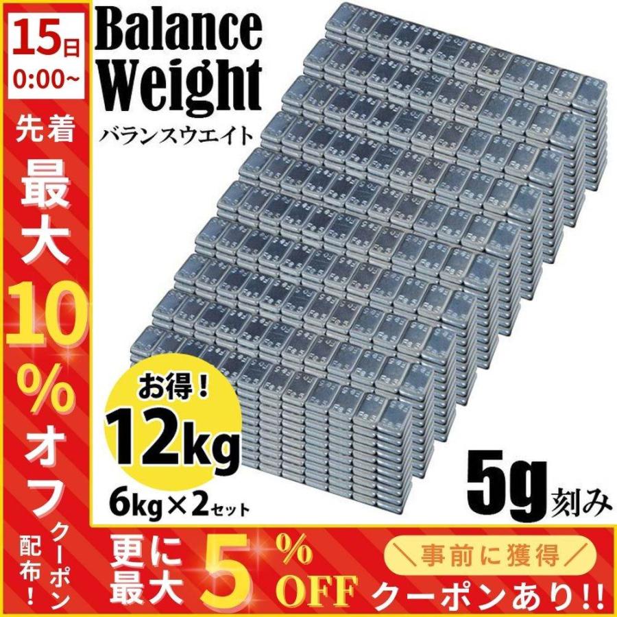 バランスウエイト 12kg 5g刻み 2400ピース 6kg 2セット組 鉄 タイヤ