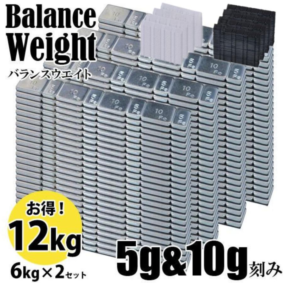バランスウエイト 5g刻み 10g刻み 12kg 6kg 2セット 銀 重り アルミ