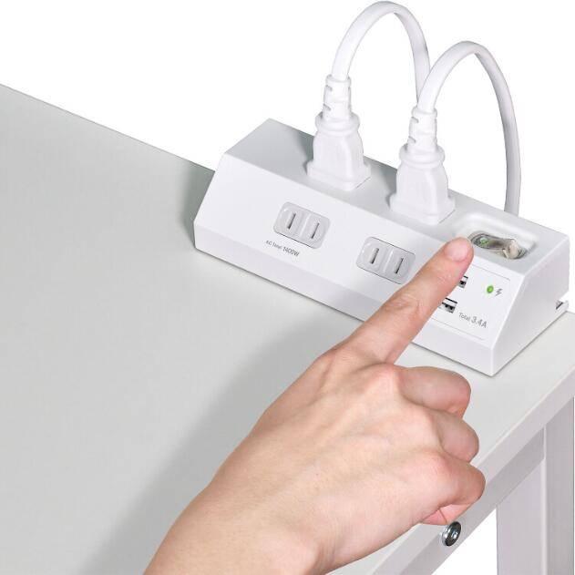 ELPA（エルパ） 電源タップ 2m usb 6個口 usb付き スイッチ 雷ガード