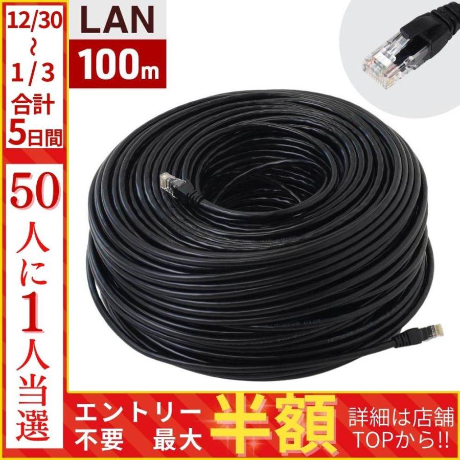lanケーブル 100m cat6 爪折れ防止 防水 家庭用 企業用 pc周辺機器