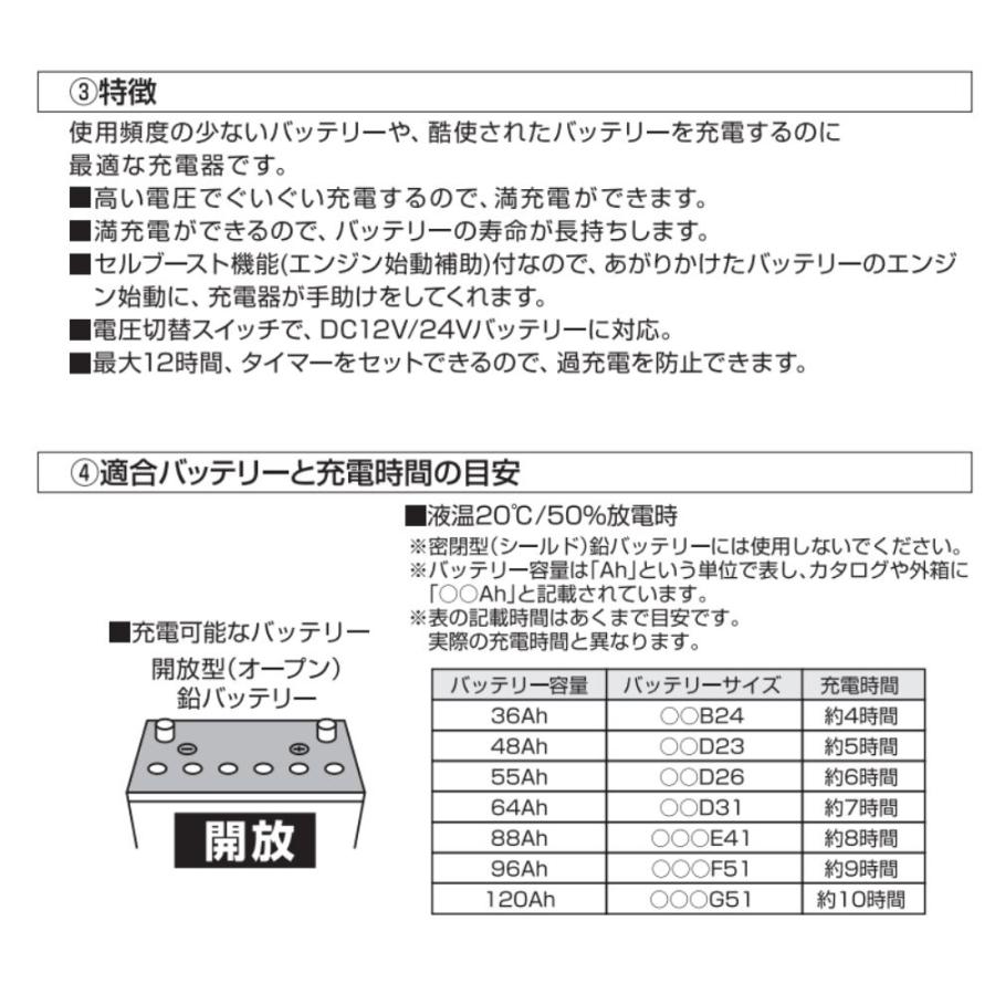 メルテック バッテリー充電器 12A AC100V 50/60Hz 450W トランスタイプ