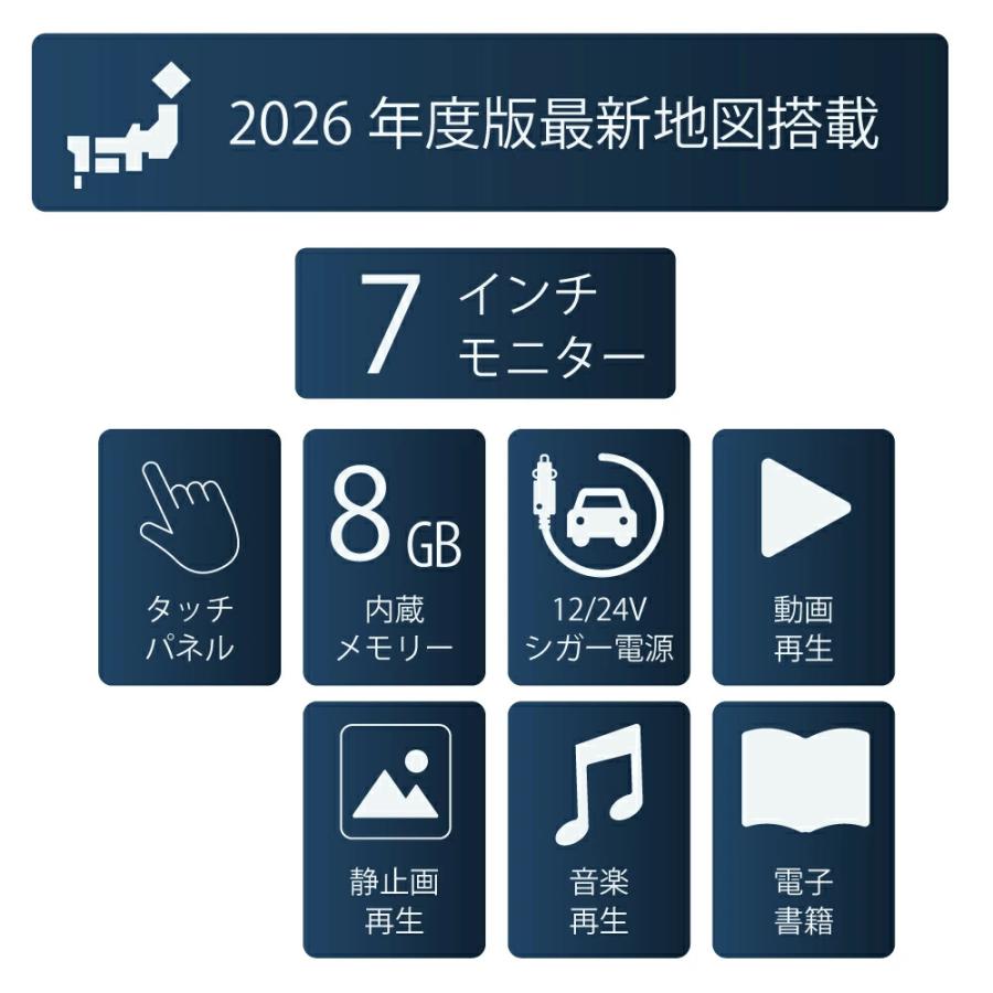 ポータブル カーナビ　91インチ　25年度最新地図　12V/24V車対応 カーナビ 7インチ 本体 ポータブル ポータブルナビ ワンセグ 12v 24v