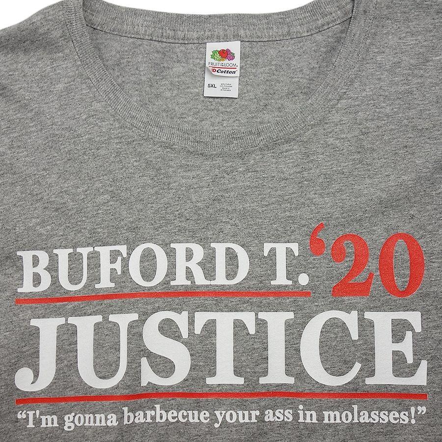 大きいサイズ Tシャツ プリントTシャツ デッドストック 新品 グレー色 メンズ 5XL ビッグサイズ BUFORD T. JUSTICE｜hurugiyaretro｜03