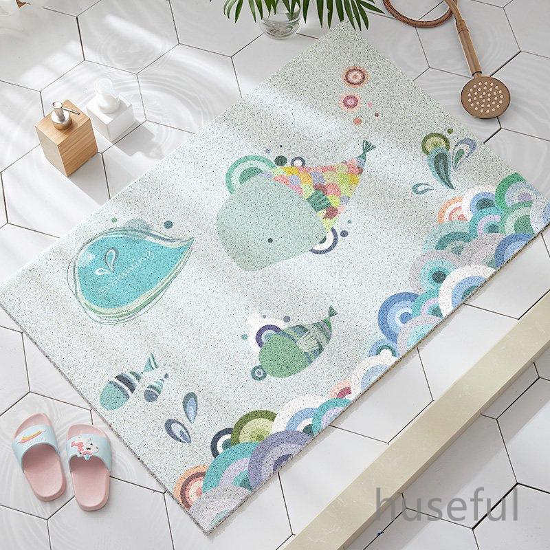 お風呂マット 浴室内マット お魚さんのイラスト 爽やかカラー 滑り止め付き かわいい バスマット シャワールーム おしゃれ 足ふきマット 吸水 Dタイプ Hsfl Huseful 通販 Yahoo ショッピング