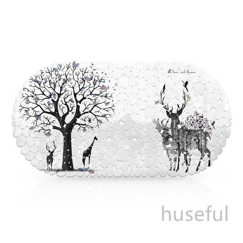 バスマット お風呂マット 浴室内マット 爽やかなイラスト Pvc 滑り止め付き 楕円形 滑り止め 安全 おしゃれ かわいい インテリア雑貨 トイレマット トナカイ Hsfl Huseful 通販 Yahoo ショッピング