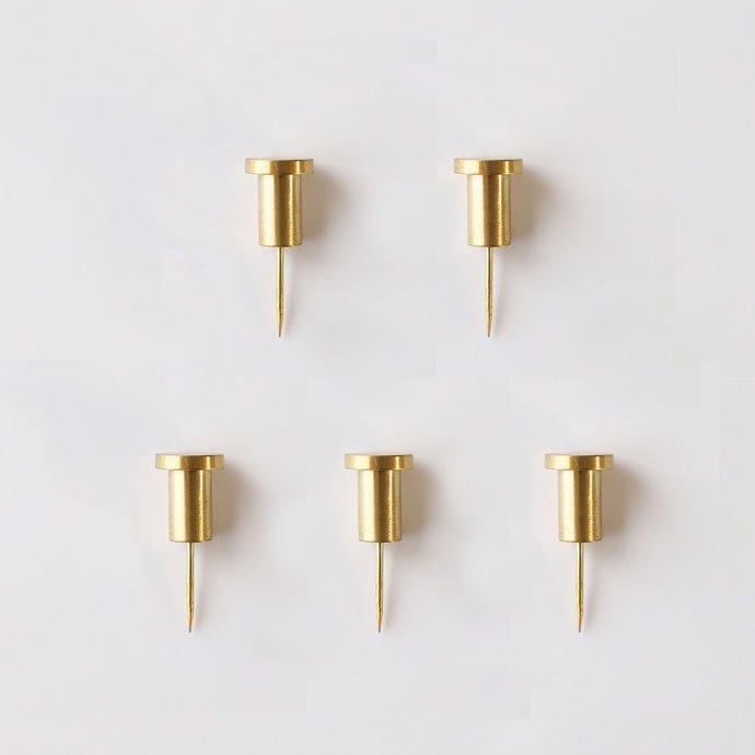 ウォール ピンフック 5個セット ブラス 真鍮 プッシュピン フックピン フック 画鋲 インテリア おしゃれ ゆうパケット可 Horn