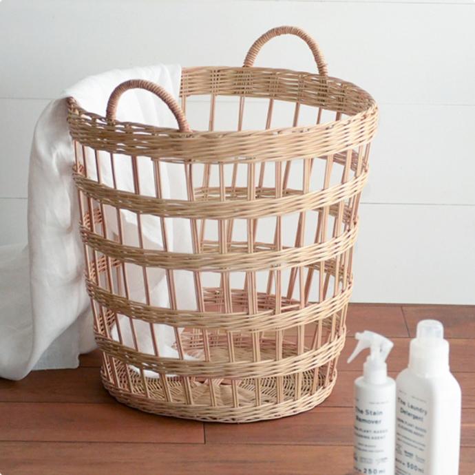 ランドリーバスケット L moily 洗濯カゴ 収納 自然 天然素材