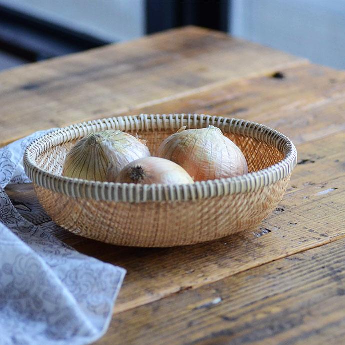 ベトナム産手作りの竹かご大、小5こセット
