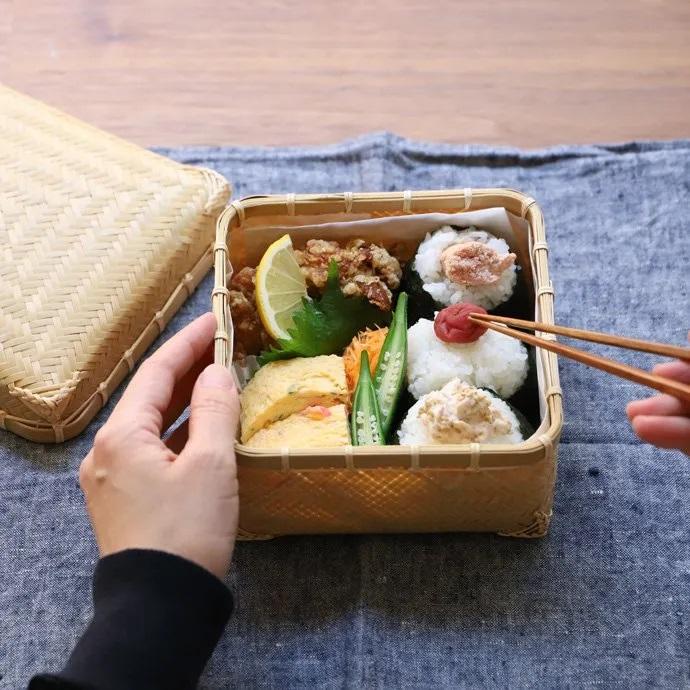 弁当かご S 角型 弁当箱 公長斎小菅 サンドイッチ ケース 竹 1段 一段