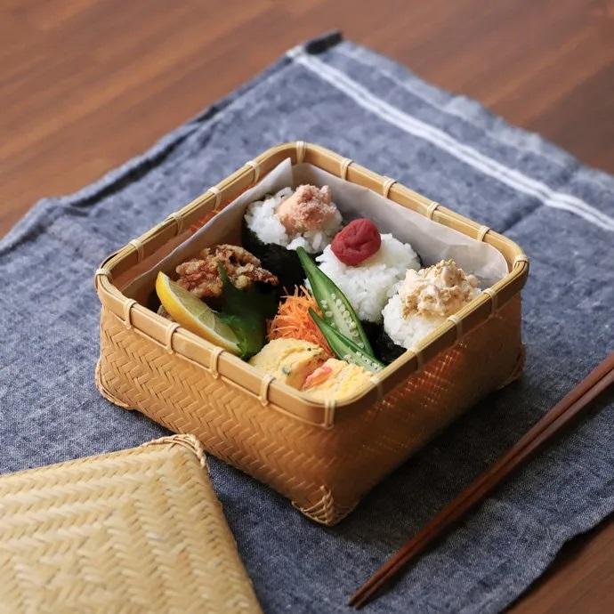 弁当かご S 角型 弁当箱 公長斎小菅 サンドイッチ ケース 竹 1段 一段