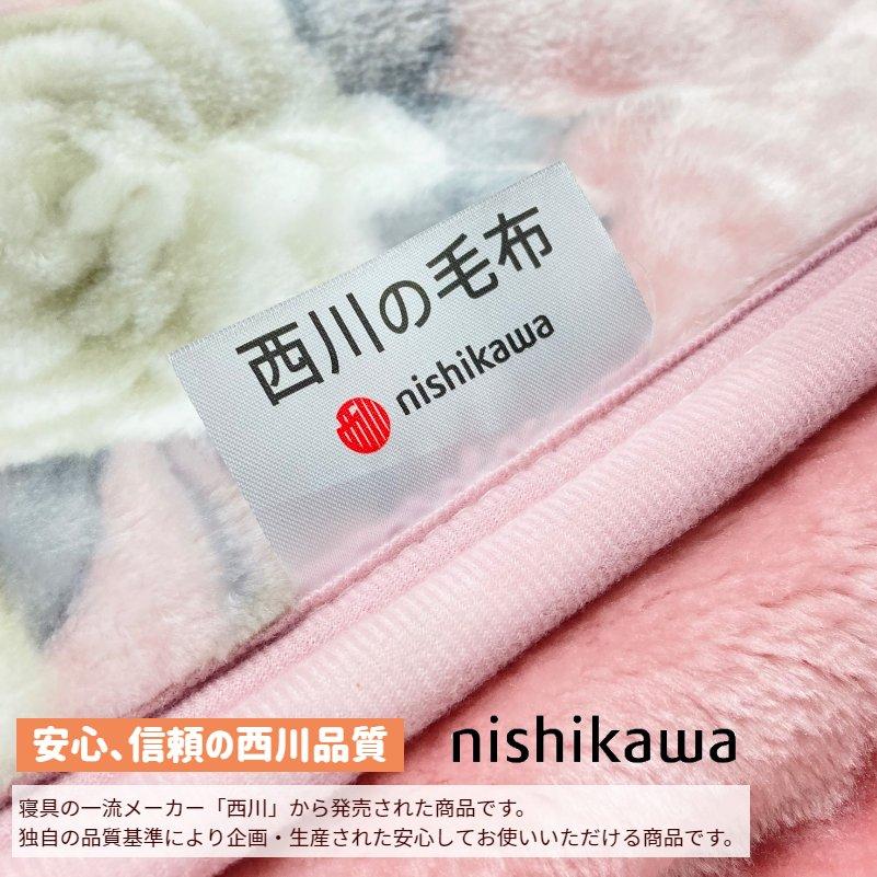 西川（nishikawa） 毛布 ダブル Wの保温 わた入り 二枚合わせ毛布 180