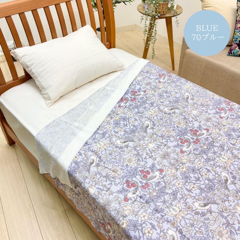 寝具 ロマンス小杉 V＆Aタオルケット シャーリングシングルブルー