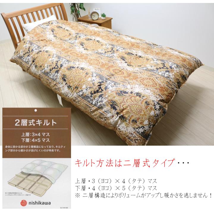 西川 羽毛布団 ポーランド産ホワイトグース90% シングル 60超長 西川 羽毛布団 ポーランド産ホワイトグース90% シングル 60超長