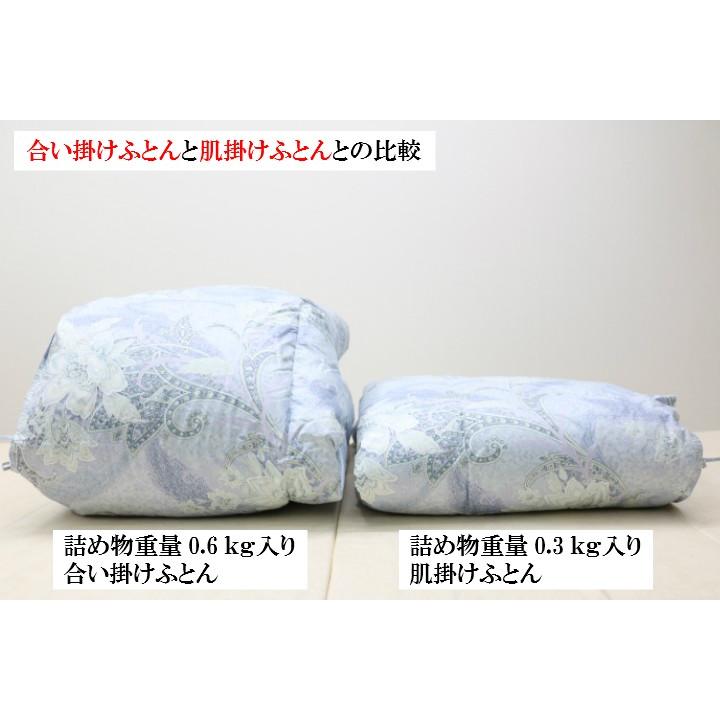 合い掛け 羽毛布団 シングル 西川 ダウン85％ 0.6ｋｇ 日本製  綿100% 合掛け（3305ゴーライト） 合掛け - 9