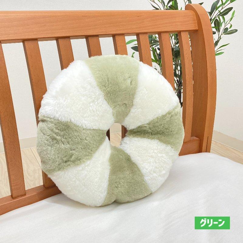 ムートン円座 クッション 座布団 直径約38cm 羊毛皮 ドーナツ型
