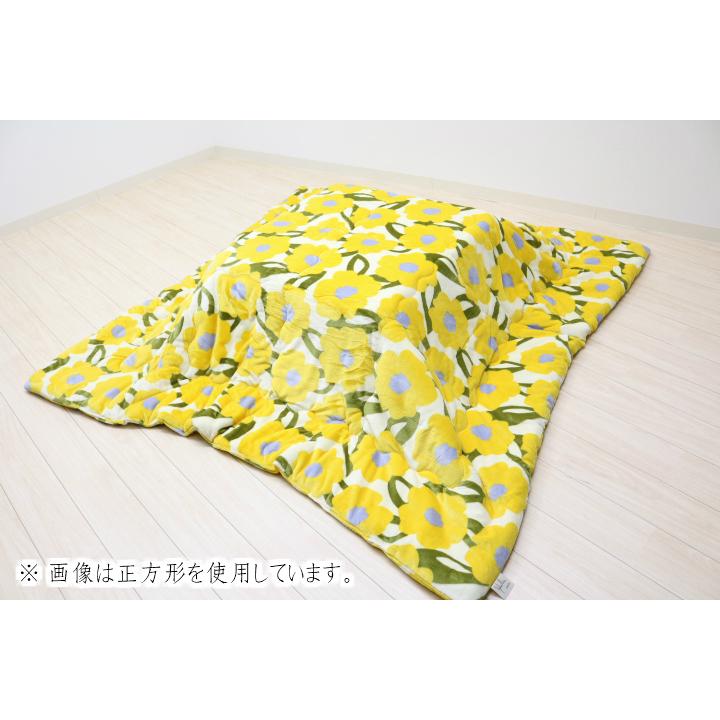 シビラ Sybilla こたつ掛布団 カラダス柄 こたつ布団 イエロー 正方形 シビラカラーが空間を華やかに彩る。個性的なデザインが