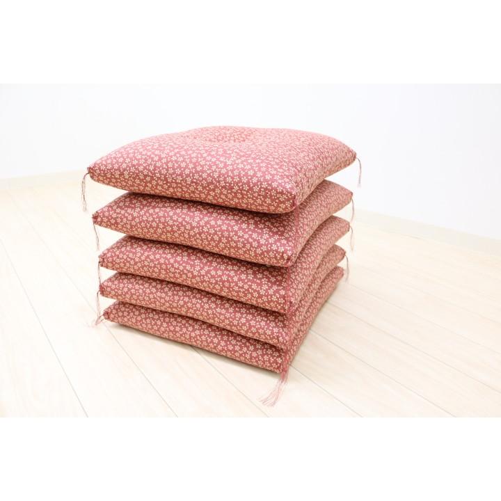 座布団 銘仙判 55×59cm ざぶとん 5枚組 綿100％ オールコットン 木綿わた（小桜Ｐ） ピンクの画像