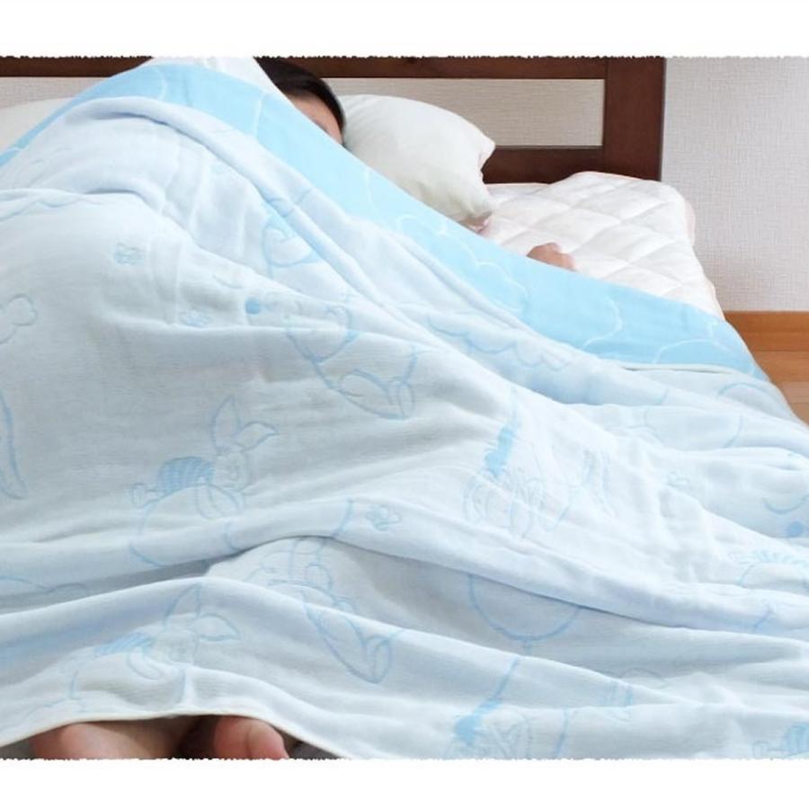 ☆NON☆西川 プーさん 6重 ガーゼケット キッズ ハーフサイズ