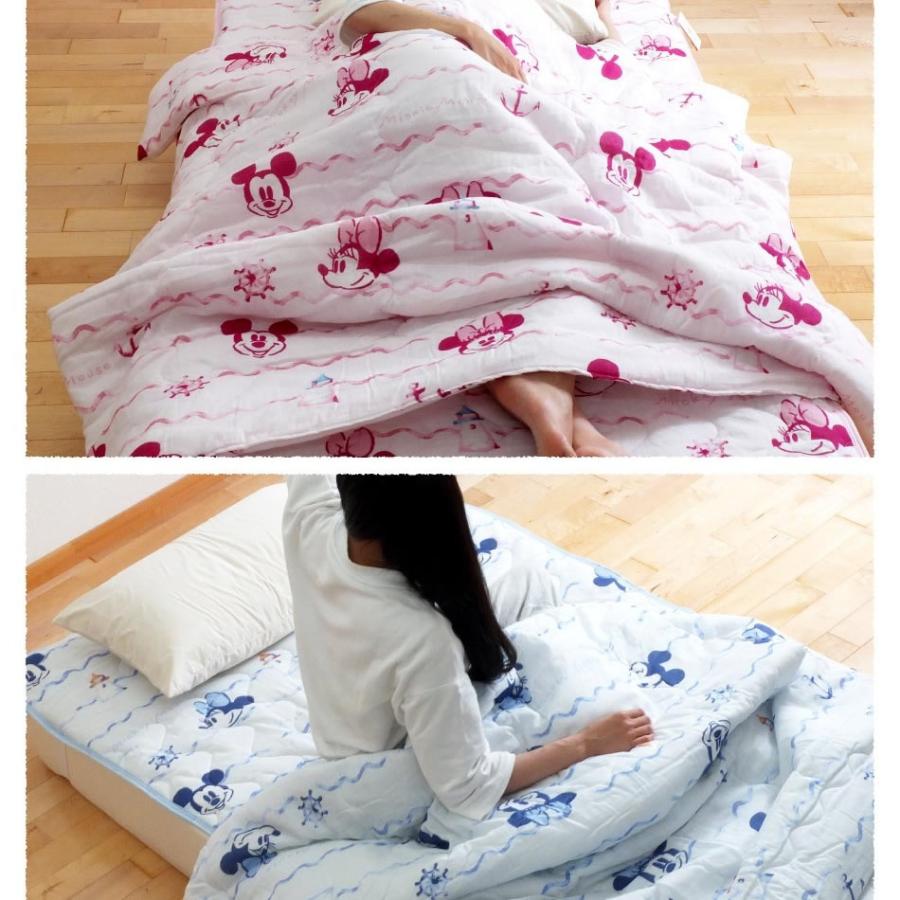 ☆NON☆ ＼ミッキー&ミニー／ 西川 ガーゼ 肌掛け布団 シングル