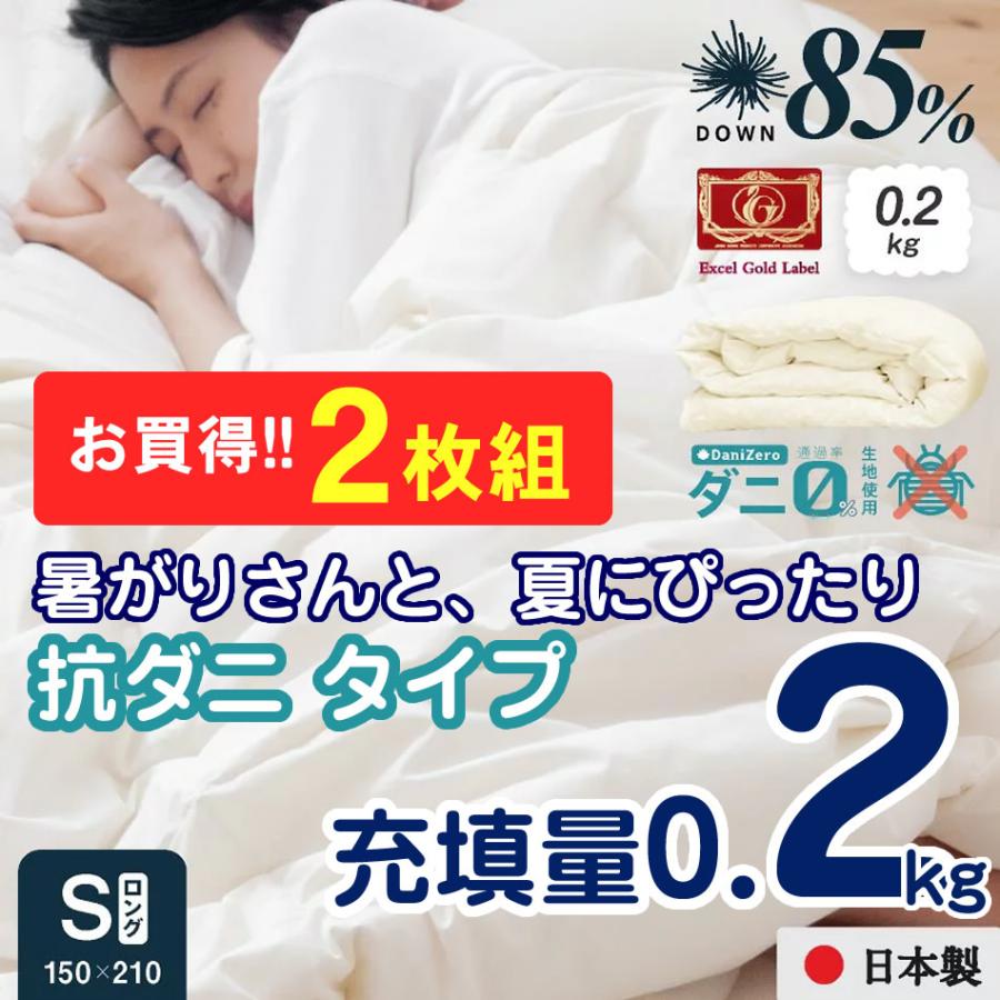 祝日 日本製 防ダニ 羽毛ダウンケット 2枚組セット 春夏 工場直販 卸