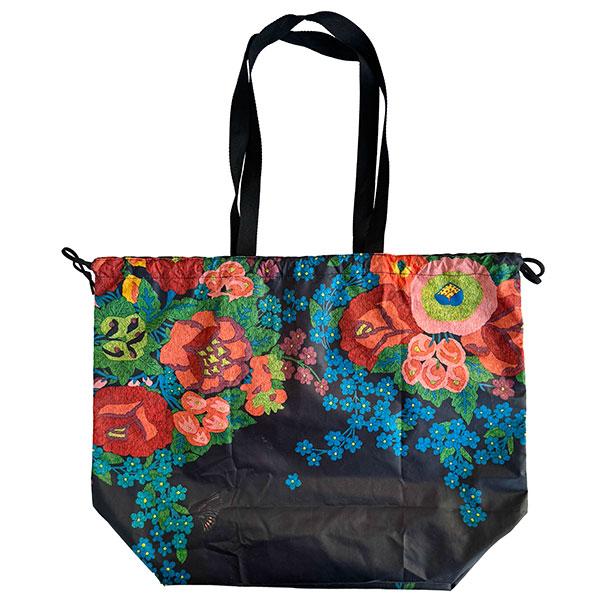 美品　ボヘミアンズ　Bohemians ボストンバッグ　ナイロン　総柄　カラフル BOHEMIANS（ボヘミアンズ） GARDEN SQ MARKET BAG BLACK ガーデン