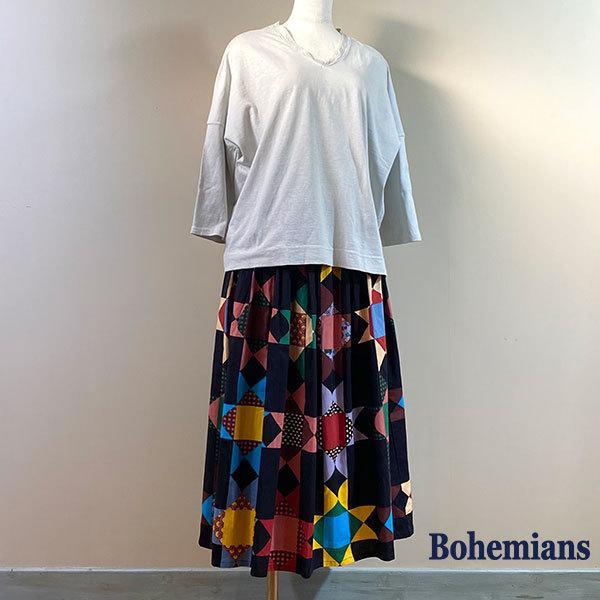 BOHEMIANS（ボヘミアンズ） QUILTING BEE SH GATHER SKIRT BLACK