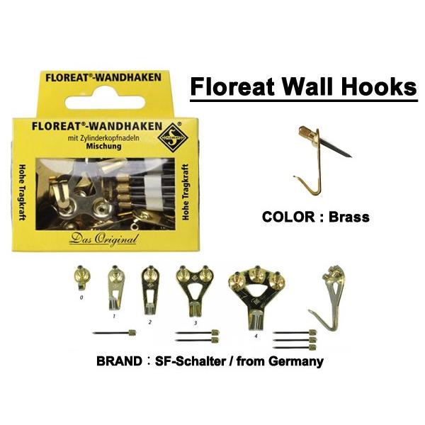 Floreat Wall Hooks (Brass)フロリート社ウォールフック (ブラス) ドイツ製 フック 石膏ボード DETAIL｜hutte