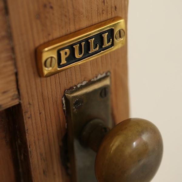 DULTON（ダルトン） Brass sign ブラスサイン 真鍮 PUSH PULL全2種類