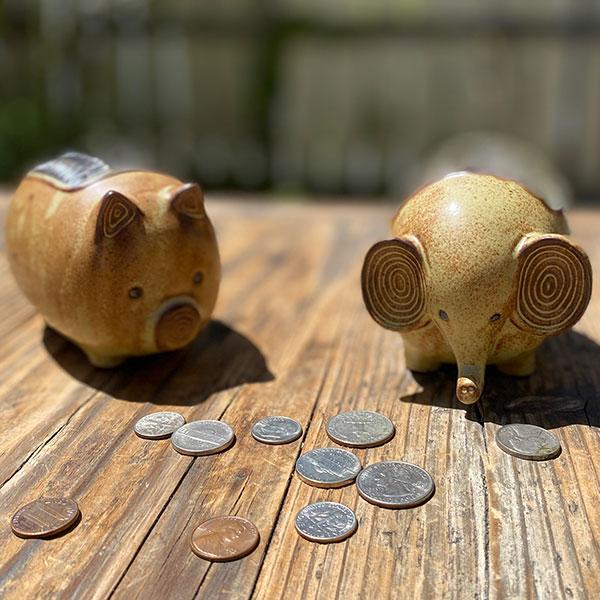 CERAMIC BANK セラミックバンク 貯金箱 陶器 瀬戸焼 レトロ インス