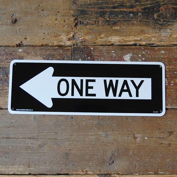プラスチックサインボード 両面タイプ【ONE WAY 一方通行】アメリカン