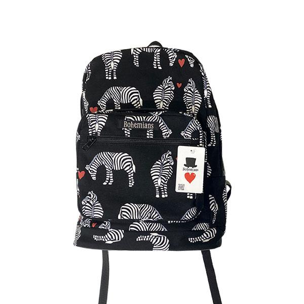 【美品】ボヘミアンズ Bohemians リュック LOVE ZEBRA 黒 BOHEMIANS（ボヘミアンズ） SMALL LOVE ZEBRA BACK PACK リュック