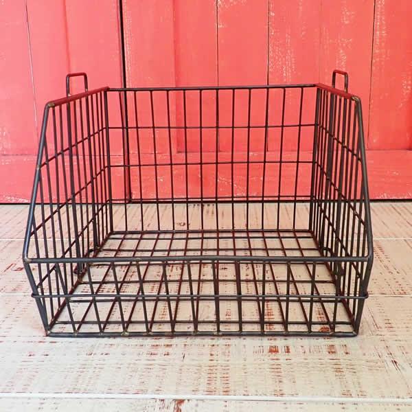 ヴィンテージ ワイヤーバスケット 2個セット スタッキング可能 DETAIL（ディテール） Wire Stacking Basket Regular ワイヤー