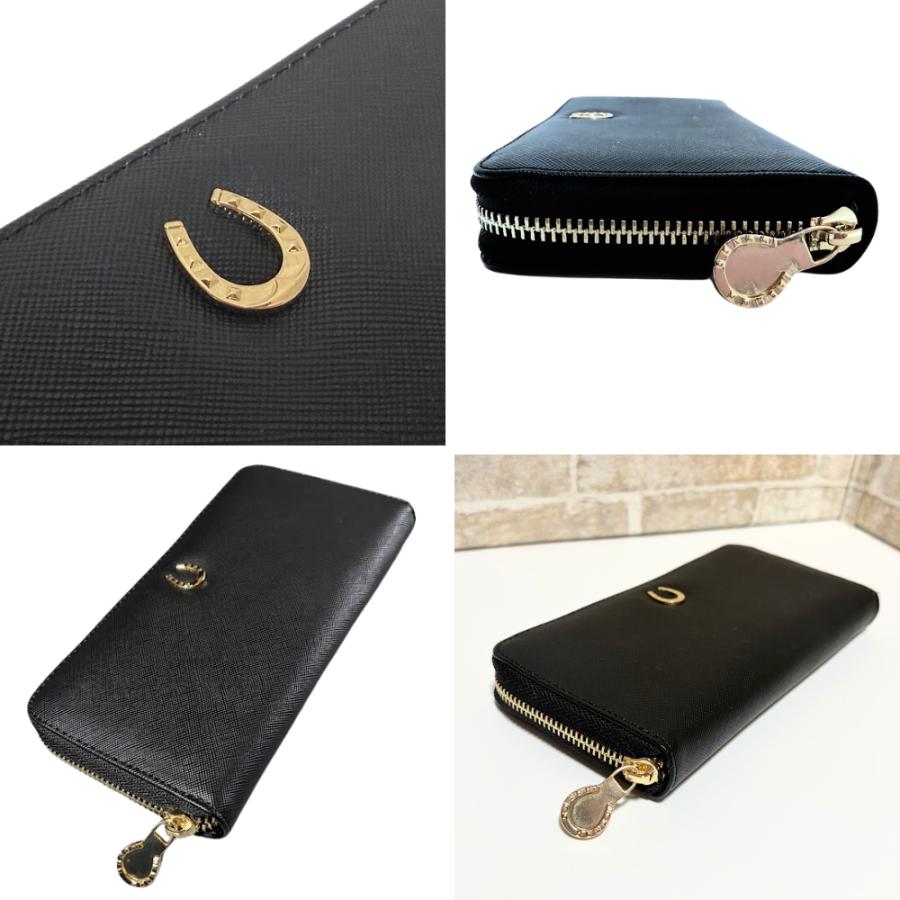希少 yu-i FACTORY ハブ革 長財布 黒×金 金運◎ 財布 馬蹄 金運 風水 黄色 金運アップ レディース メンズ 長財布 黒