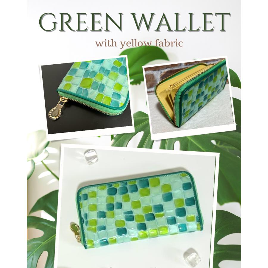 財布 馬蹄 グリーン 緑 金運アップ ステンドグラス 風水 レディース 本