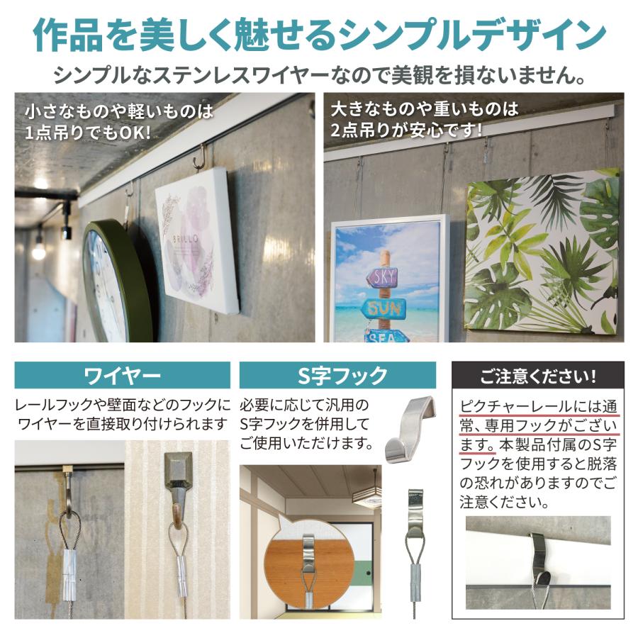 ネセクト] ピクチャーレールワイヤー 20本セット ステンレス製
