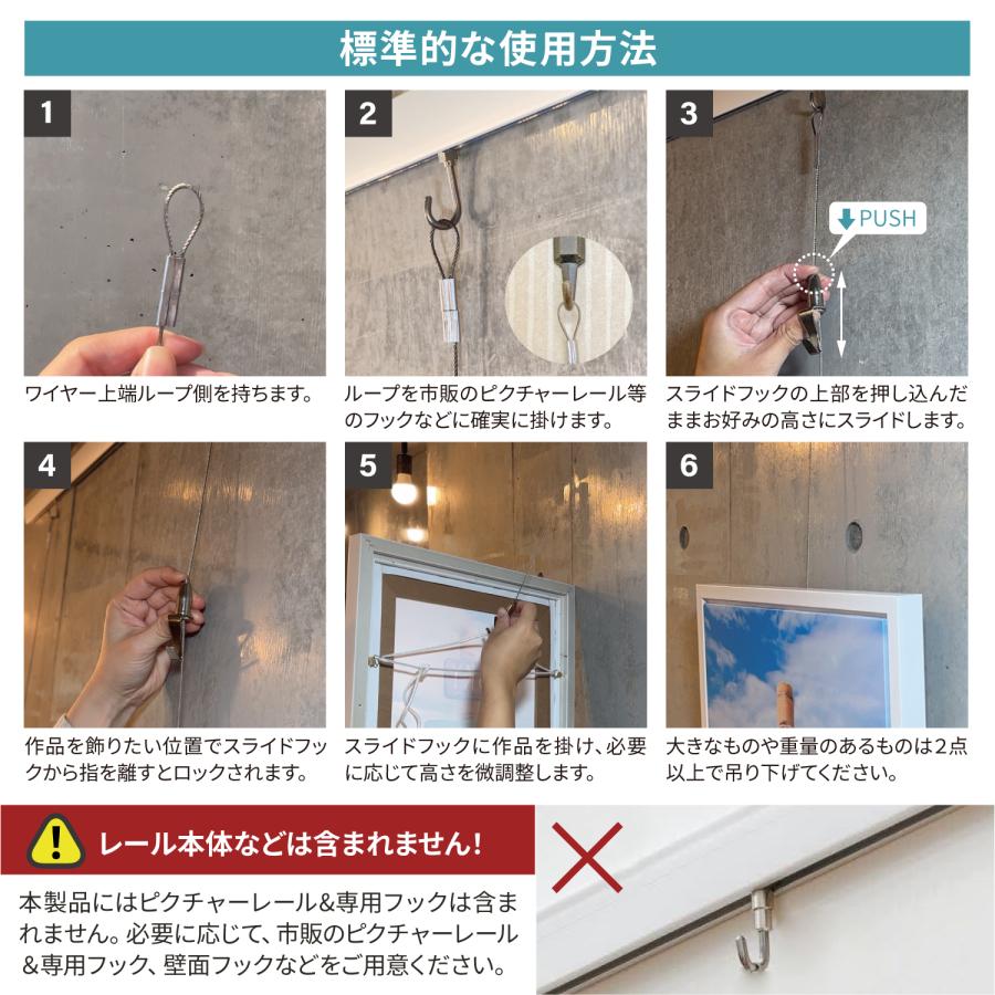 ネセクト] ピクチャーレールワイヤー 20本セット ステンレス製