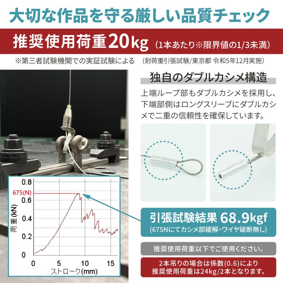 ネセクト] ピクチャーレールワイヤー 5本セット ステンレス製 スライド