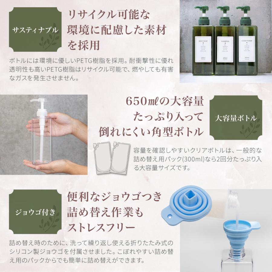 ネセクト] シャンプーボトル ディスペンサー 6本セット(3本入×2セット