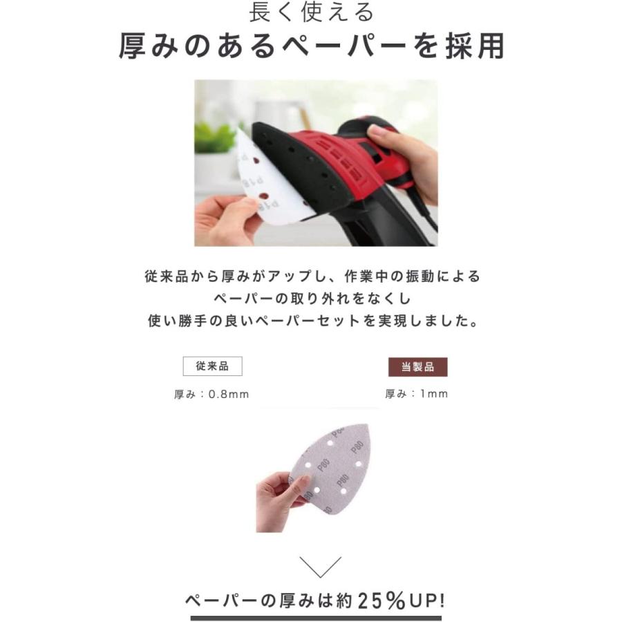 サンドペーパー サンダー用 70枚セット (ミニデルタサンダー用) [日本国内企画品 3年保証]｜huyugomori｜05