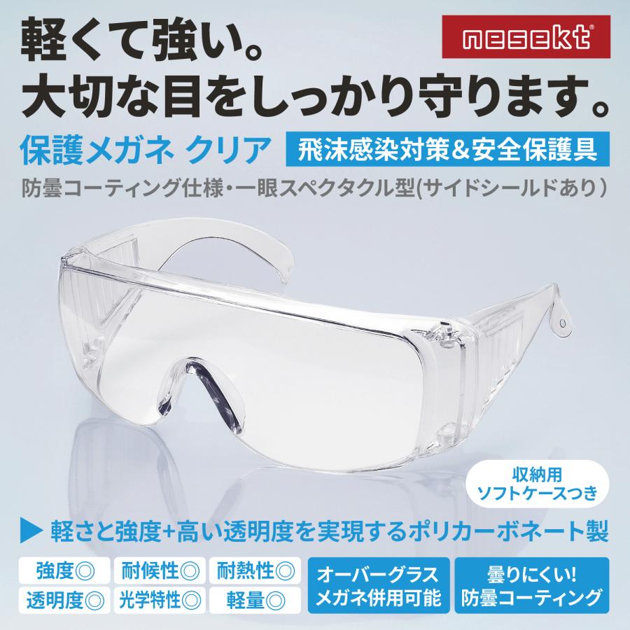 nesekt（ネセクト） 保護メガネ 安全ゴーグル クリア ポリカーボネート
