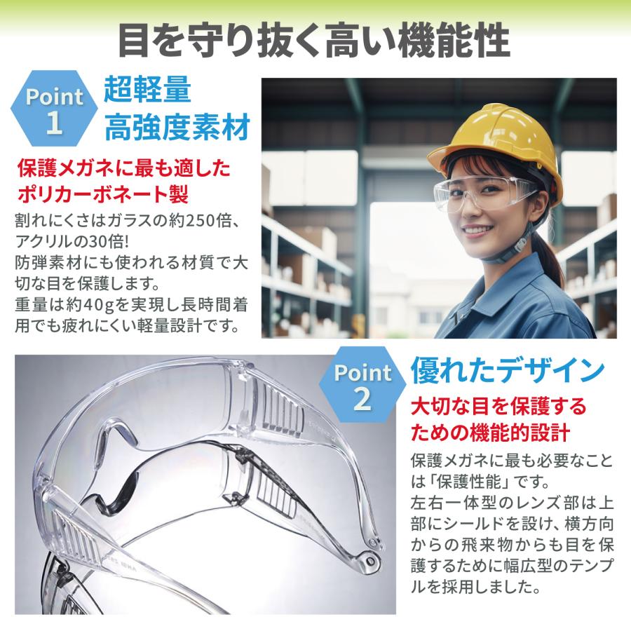 nesekt（ネセクト） 保護メガネ 安全ゴーグル クリア ポリカーボネート