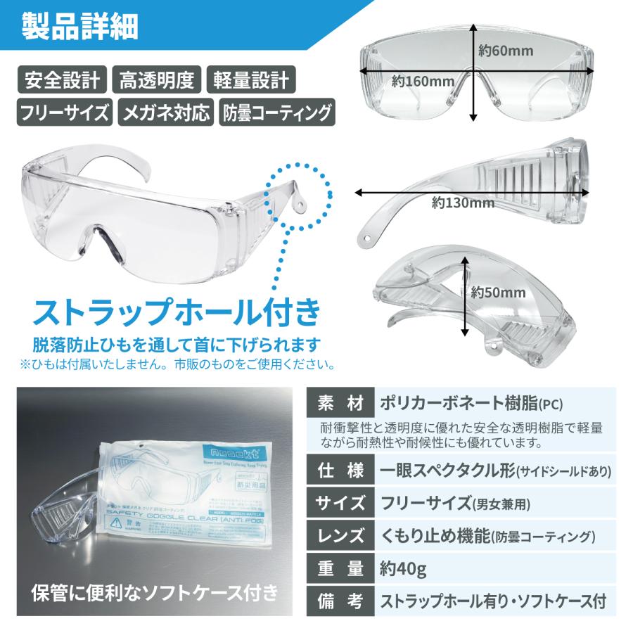 nesekt（ネセクト） 保護メガネ 安全ゴーグル クリア ポリカーボネート