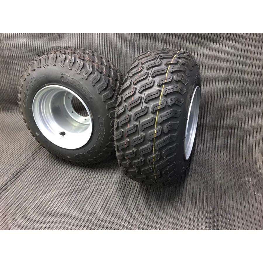 2スト 6穴ハブ用 8×7J スチールホイールタイヤ2本セット ブロック 